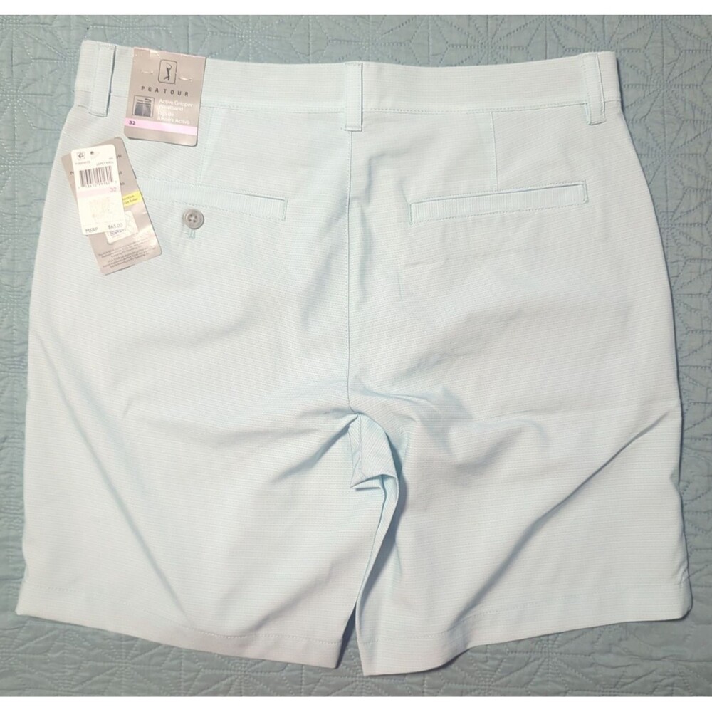 PGA Tour Shorts (2 PR) Mens 32 Grip Waist Moisture Wicking UPF 50 Coral Blue NWT - Picture 7 of 8